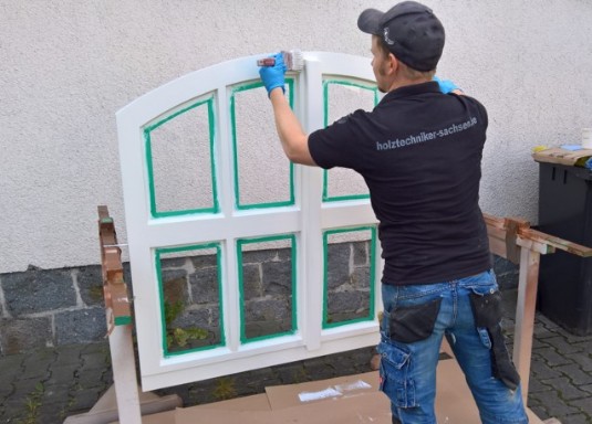 Crostwitz Kirche Fenster Restauriert Oberflächenbeschichtung
